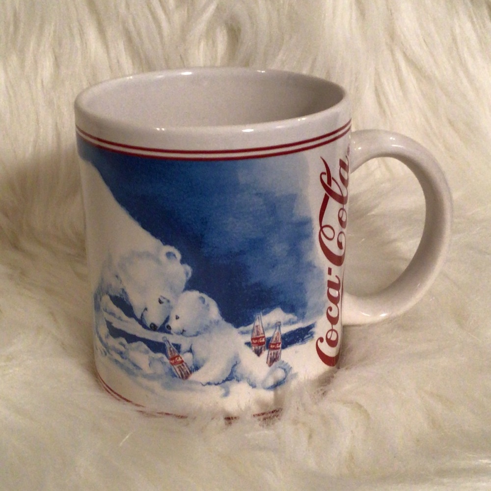Coca Cola Mug | Vintage | Polar Bear Push